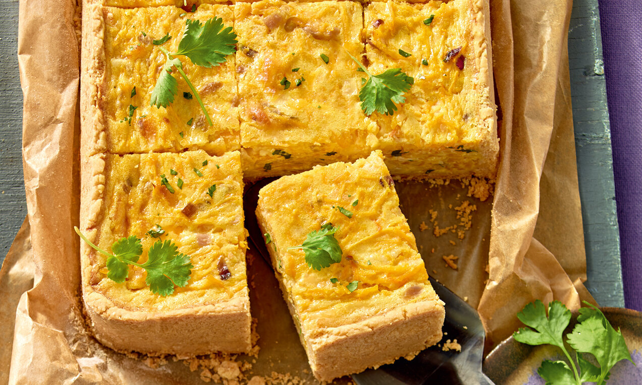 Tökös-currys-quiche (francia zöldséglepény)